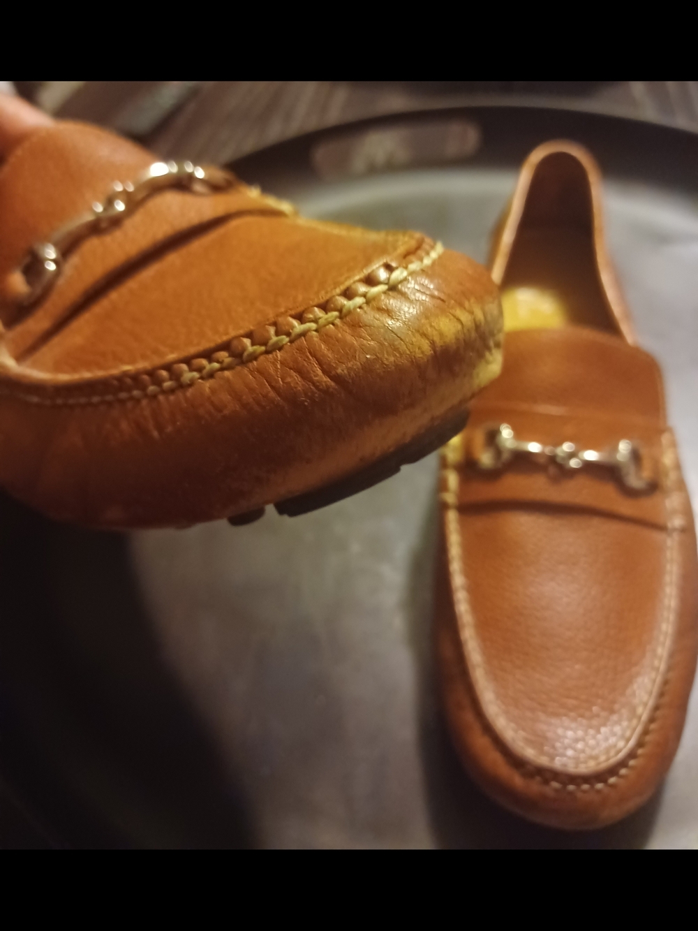 cole haan Men’s Tan Leather Bit Loafers - Picture 8 of 9